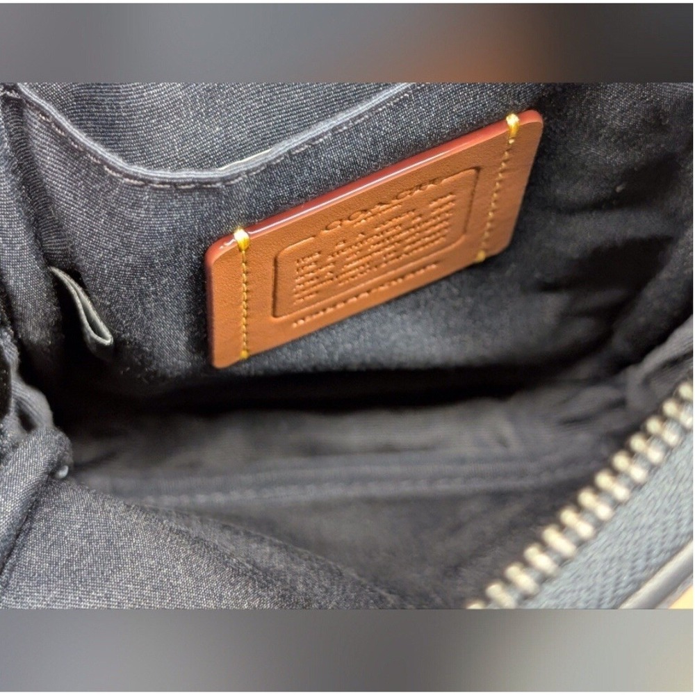 Coach Aden Crossbody Bag NWT Signature Canvas Blue Jacquard Leather Trim - Picture 8 of 13